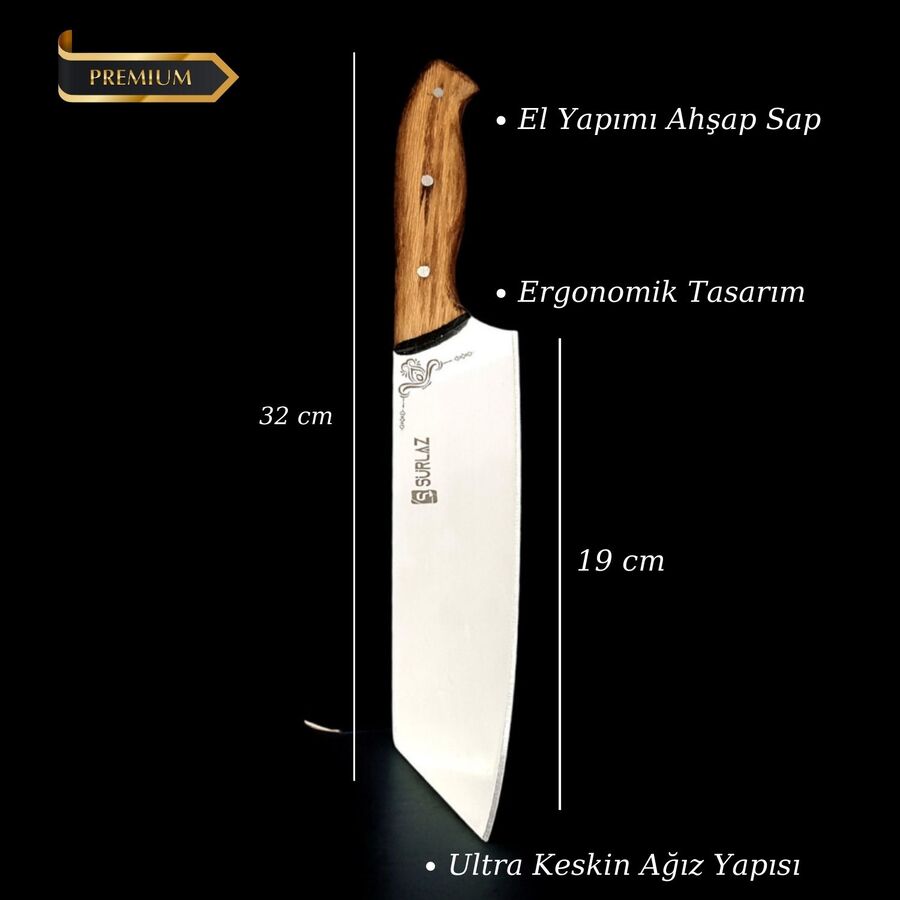 Handmade Kiritsuke Şef Bıçağı Özel Üretim Ahşap Sap İsme Özel Bıçak