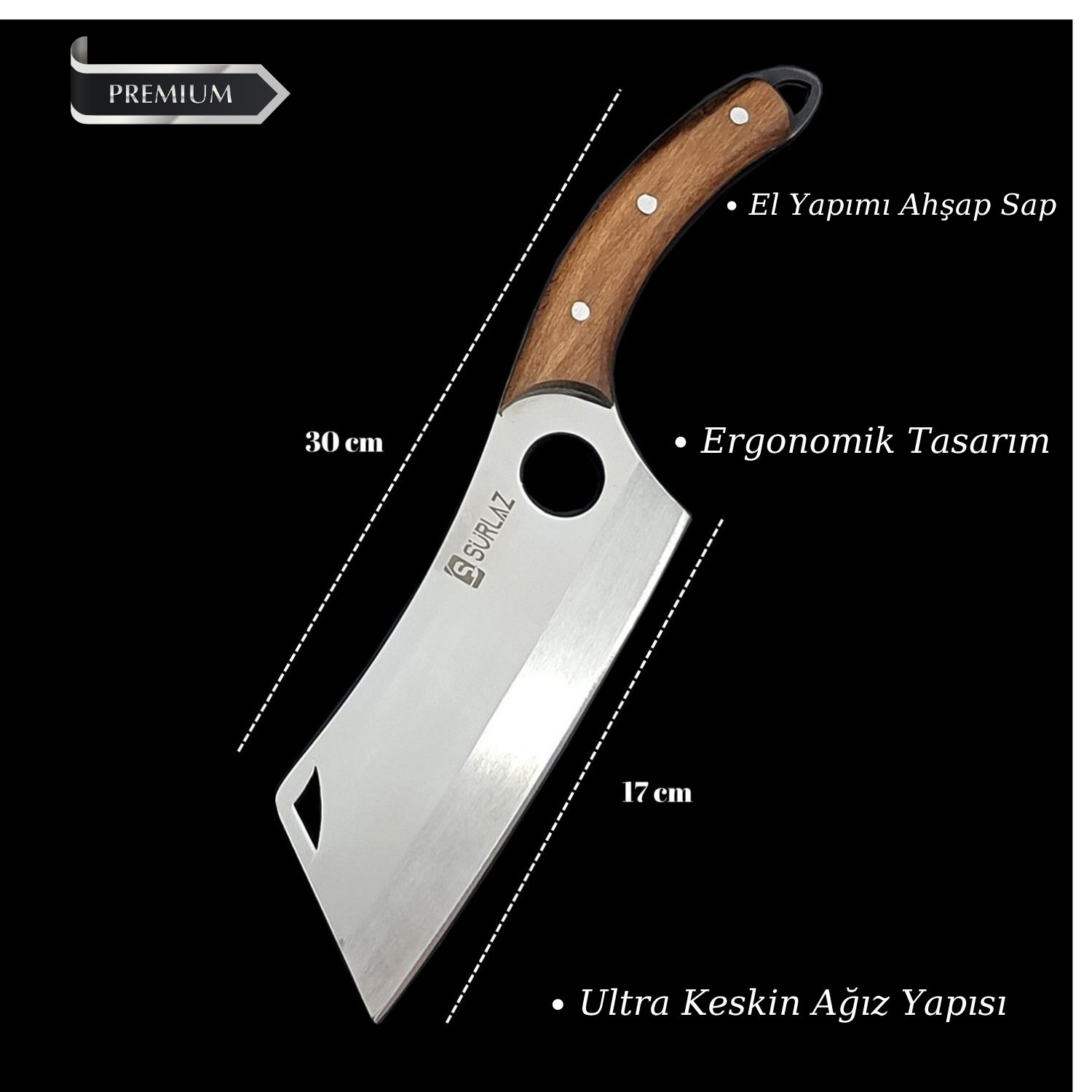 Almazan Kare Şef Bıçağı Outdoor Bıçak Arazi Bıçağı Kamp Mutfağı Şef Bıçağı