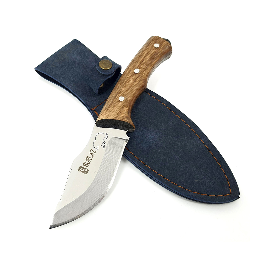 Mini Kamp Bıçağı Ayı İşlemeli Kılıflı Kamp Bıçağı Outdoor Bıçak Kamp Mutfağı