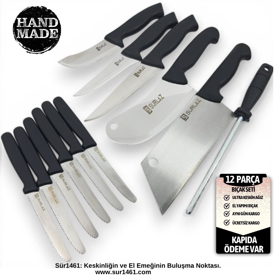 Dark 12 Parça Bıçak Seti Steak Bıçaklı Çeyizlik Set