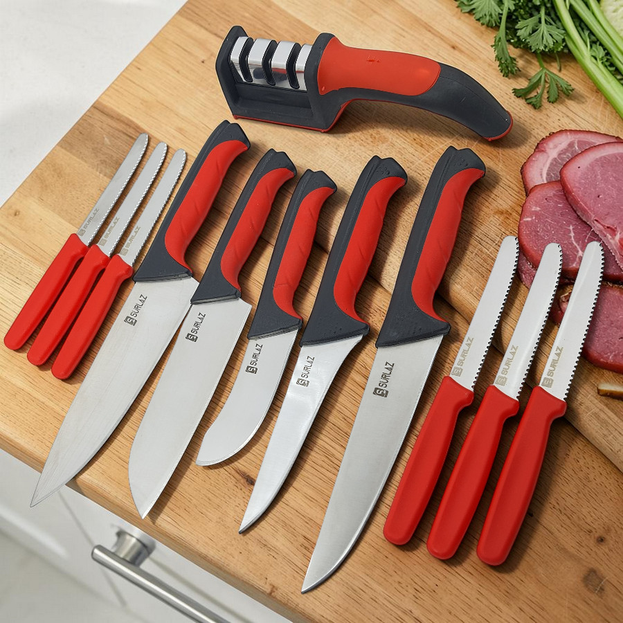 Reds Çeyizlik Bıçak Seti Mutfak Bıçakları 12 Parça Steak Bıçaklı Ultra Keskin