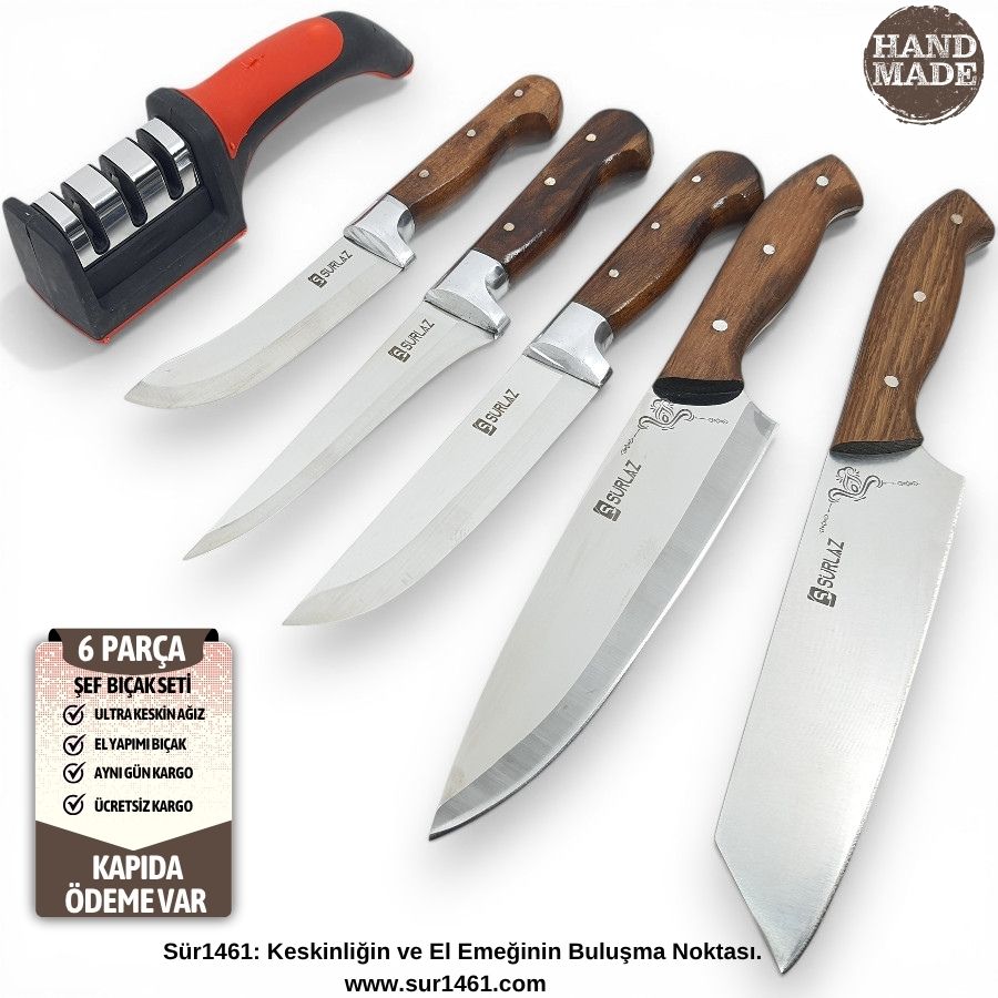 Handmade Şef Bıçak Seti 6 Parça El Yapımı Bıçaklar